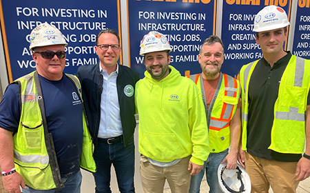 Governor Josh Shapiro visited the Arts Landing Jobsite